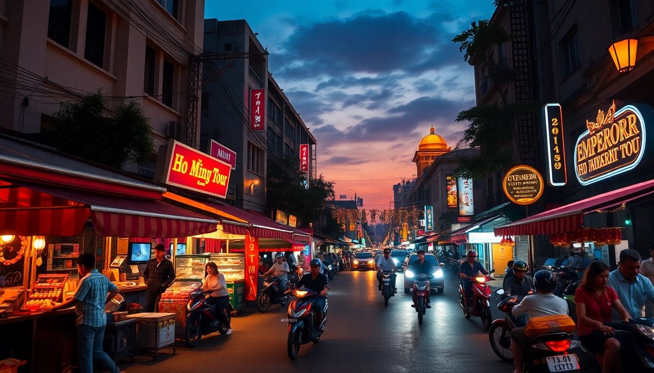 Experience the charm of the Ho Chi Minh Emperor Tour 후기 with lively nightlife and vibrant street scenes.