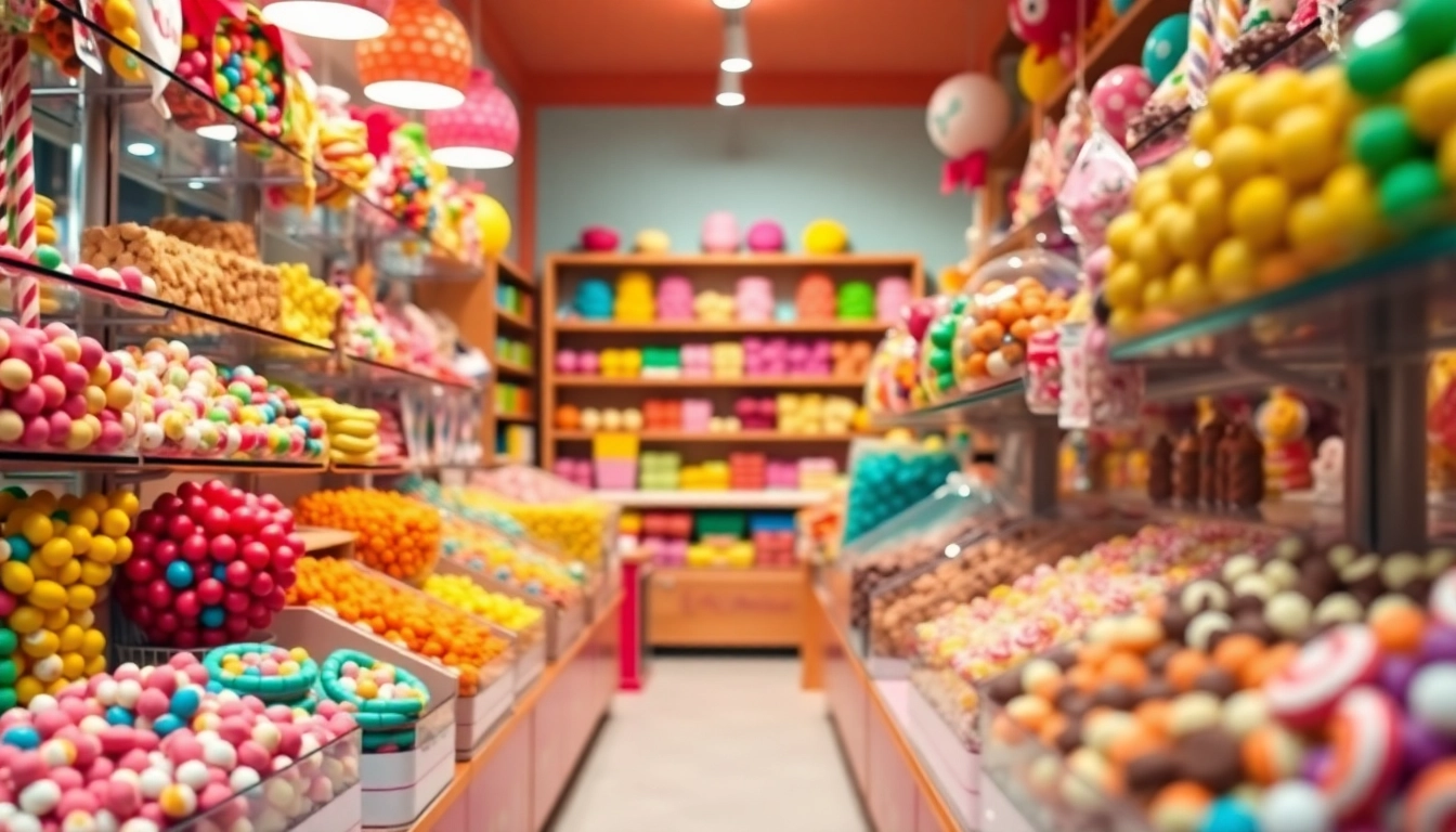 Find the perfect candy store near me with a dazzling array of colorful treats on display.