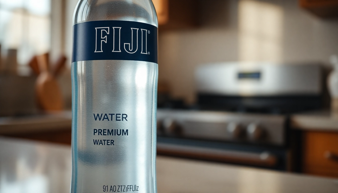 Highlighting FDA recalls Fiji water, a detailed view of a Fiji water bottle indicating safety concerns.