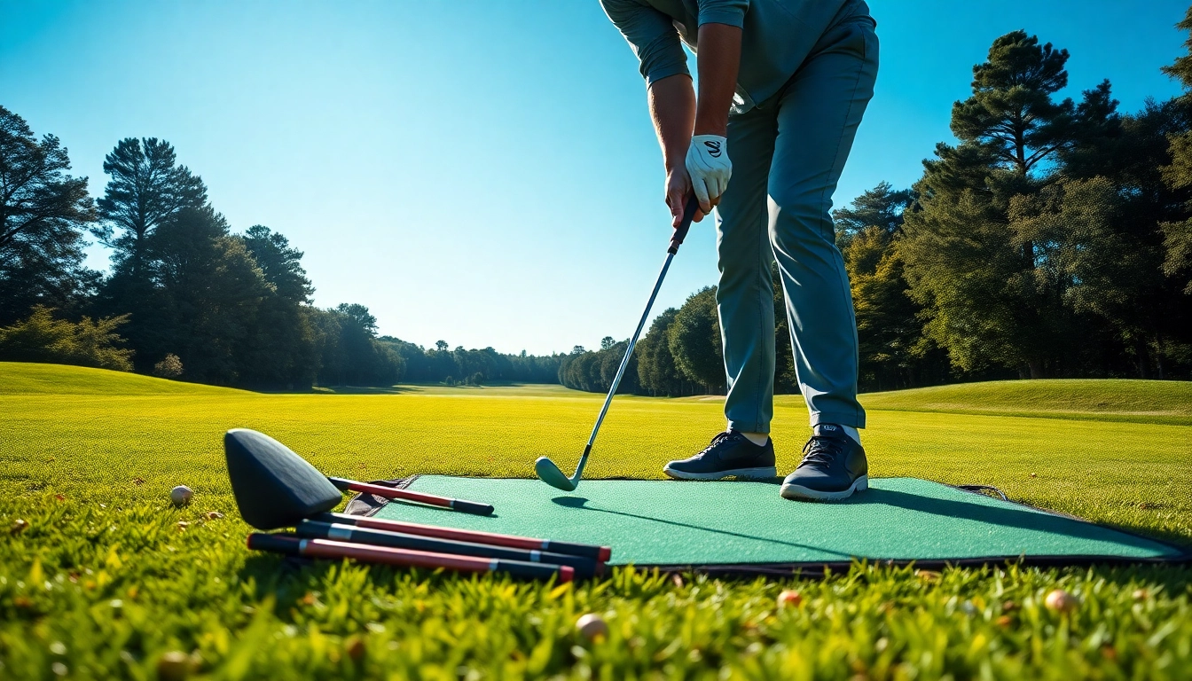 Enhance your swing with advanced golf training aids at an outdoor practice session.