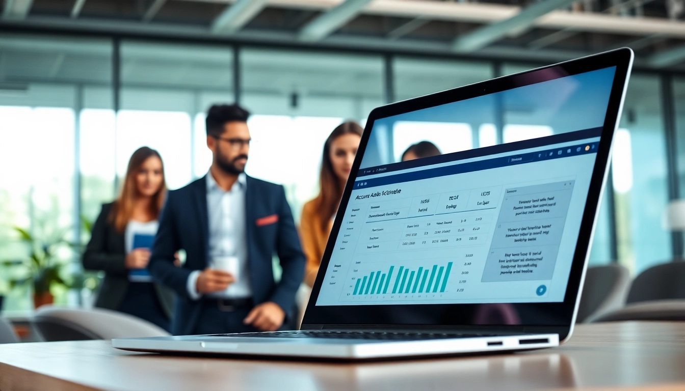 Showcase accounts receivable automation software in a bright professional office setting.