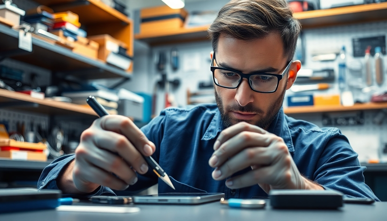 Riparazione iPhone torino: tecnico professionista impegnato nella sostituzione dello schermo di un iPhone.
