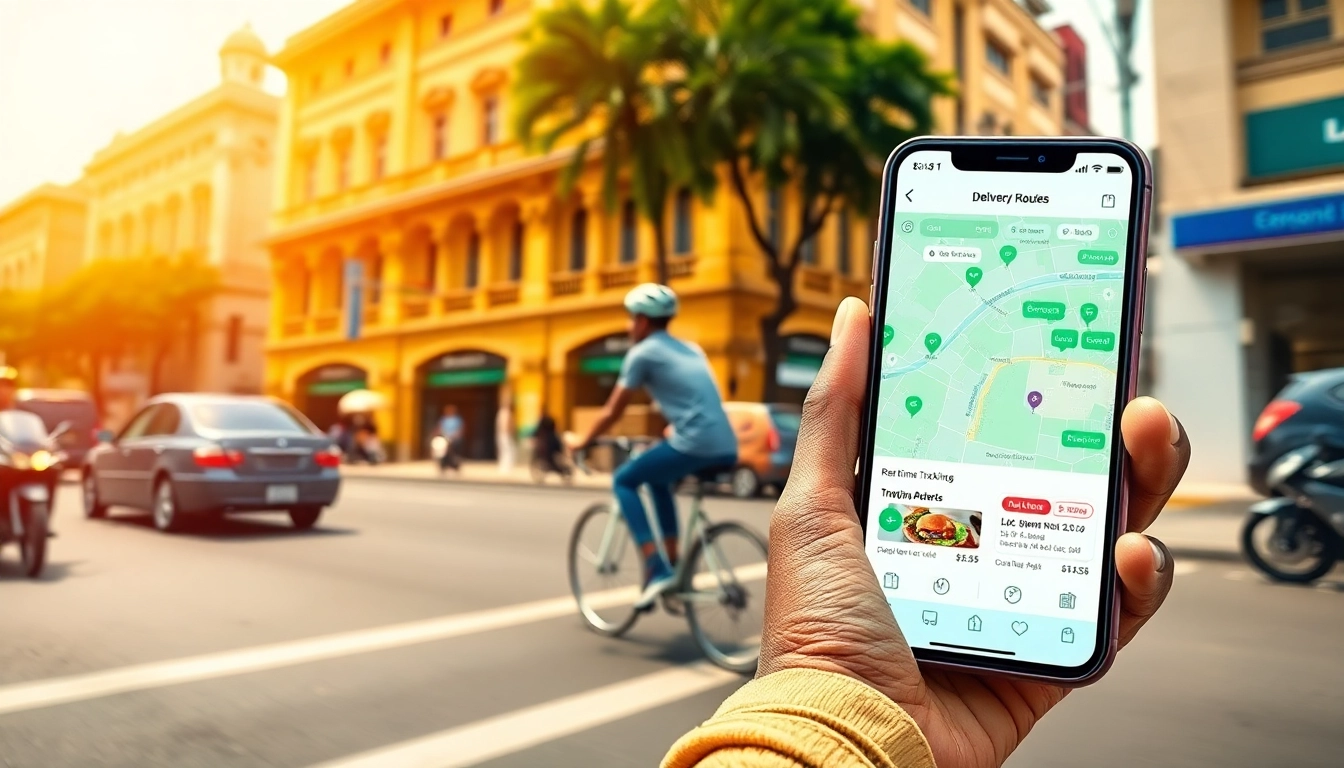 Experience delivery apps in Lagos showcased with a cyclist navigating through urban streets.