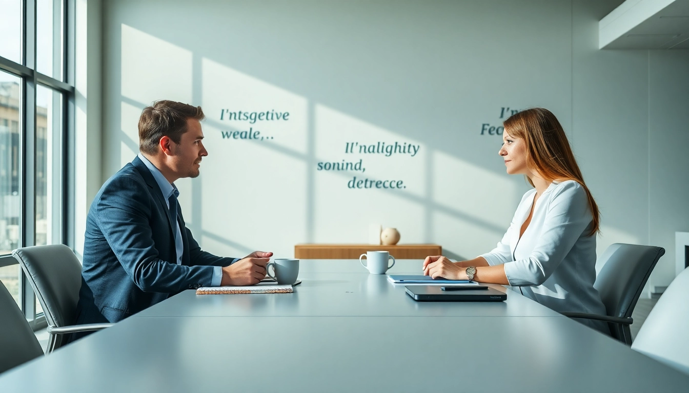 Engaging discussion in a business coaching service setting between a coach and a client.