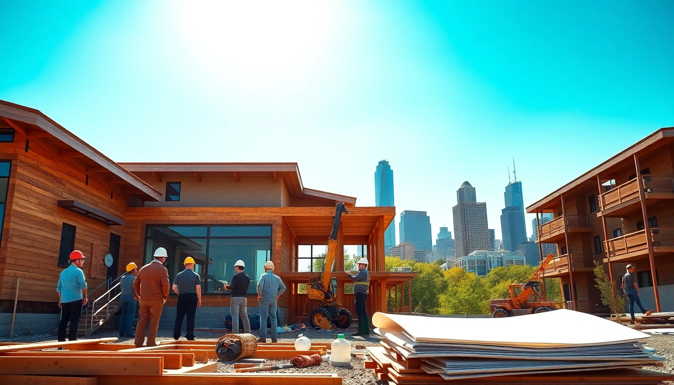 Austin construction workers collaborating on a modern building project in Texas.
