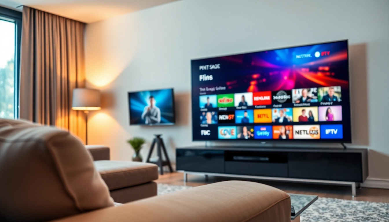 Experience diverse entertainment options with a leading iptv provider in UK in a modern living room.