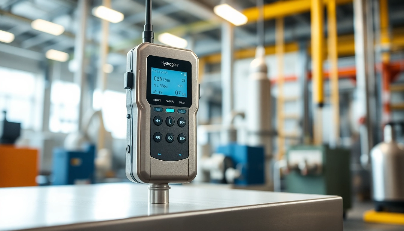 Hydrogen detector showcasing high-tech features in a professional industrial setting.