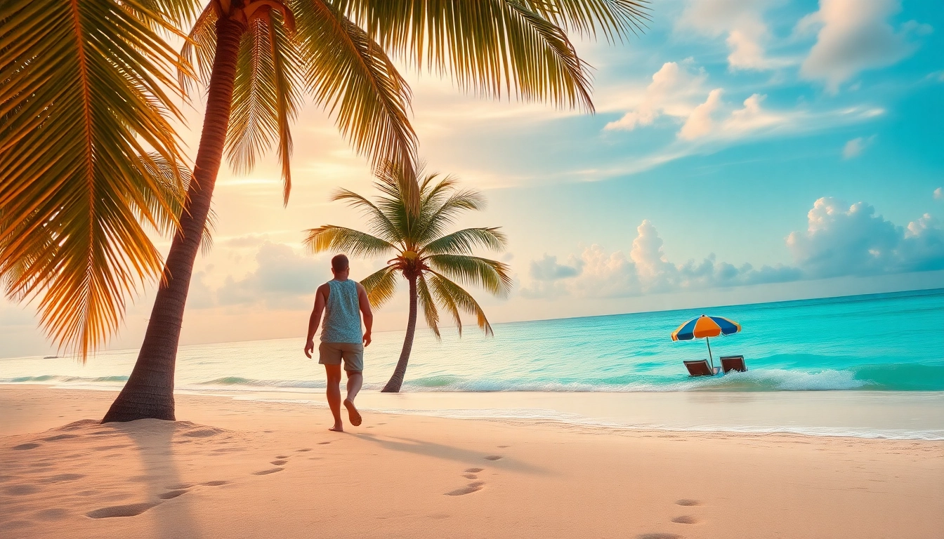 Experience the beauty of Livingstone Vacations Bahamas Travel with a romantic beach scene at sunset.