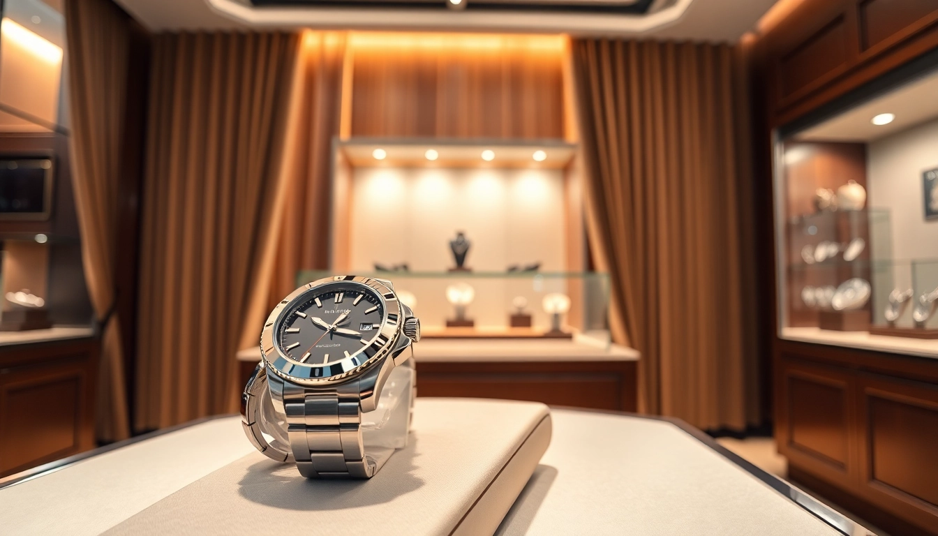 Showcase of luxury watch in a jewelry store highlighting how to sell luxury watch effectively.