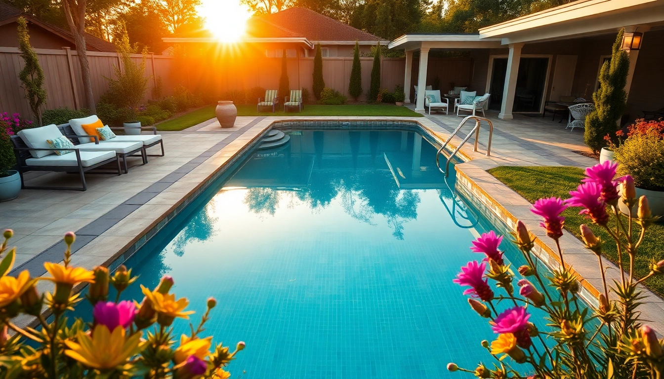 Experience exceptional pool construction showcasing a luxurious inground pool surrounded by elegant landscaping.