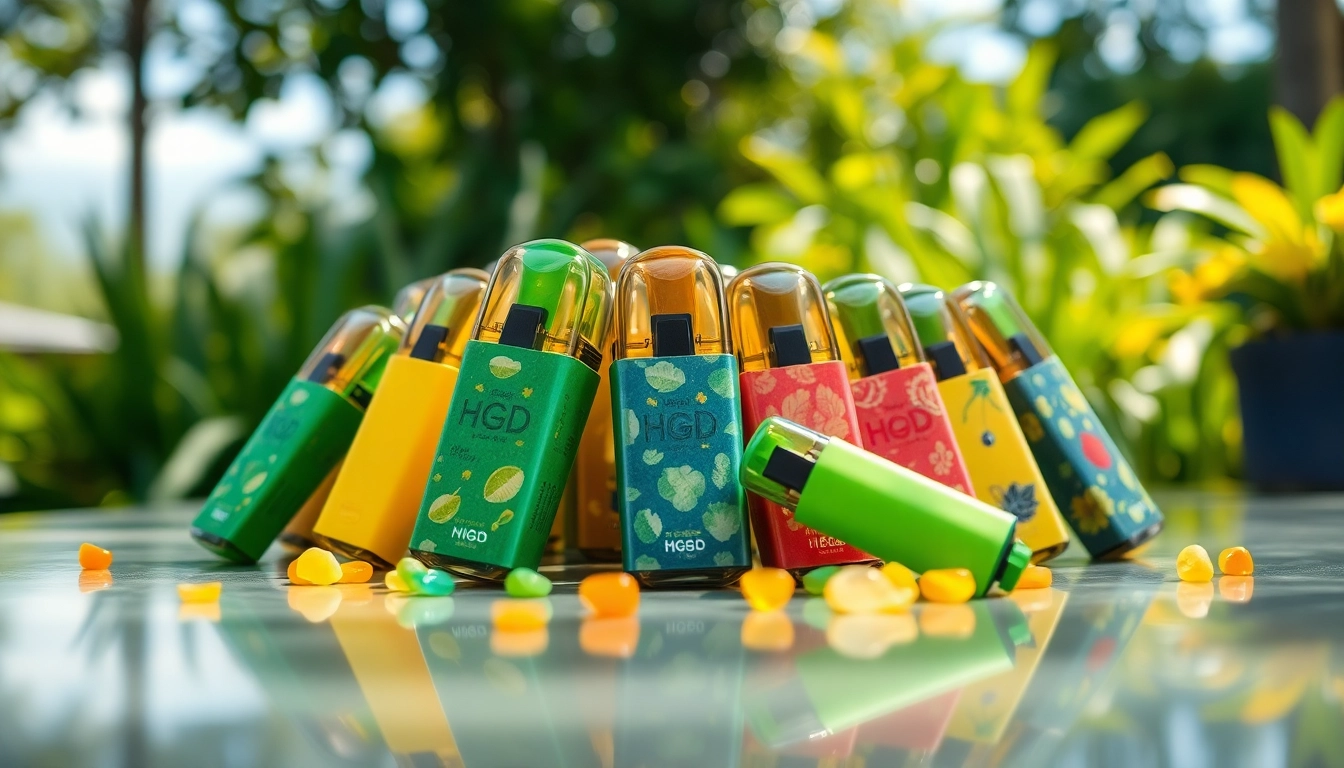 Hqd pods in verschiedenen Geschmacksrichtungen stilvoll präsentiert.