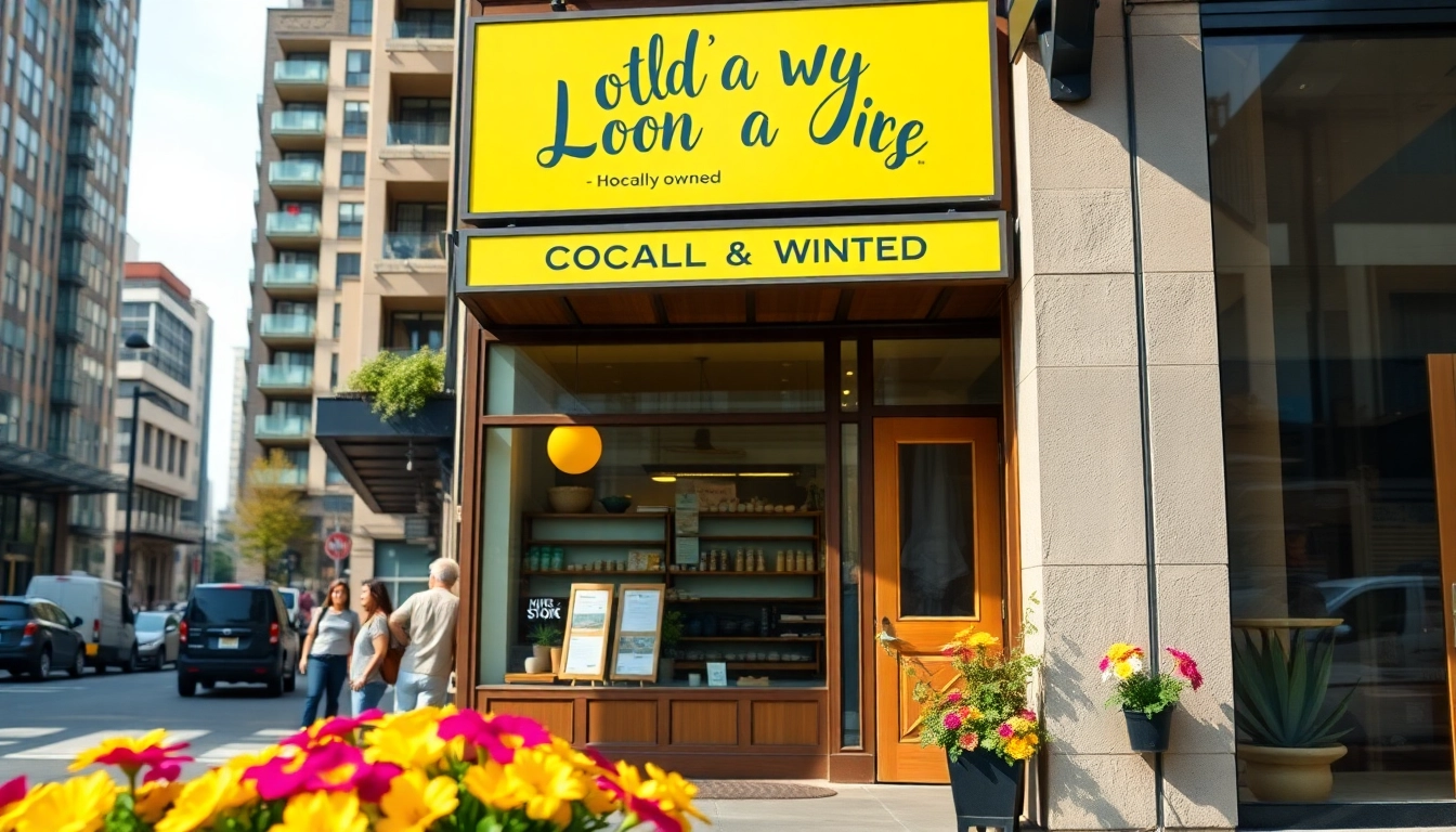 Locally owned storefront inviting community connections with vibrant displays and urban charm.