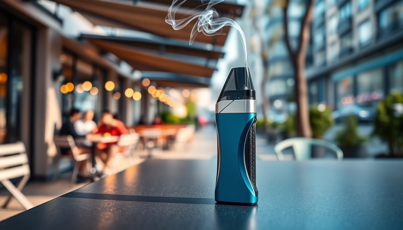 Using a nicotine free disposable vape in a modern urban outdoor setting illustrates a stylish lifestyle choice.