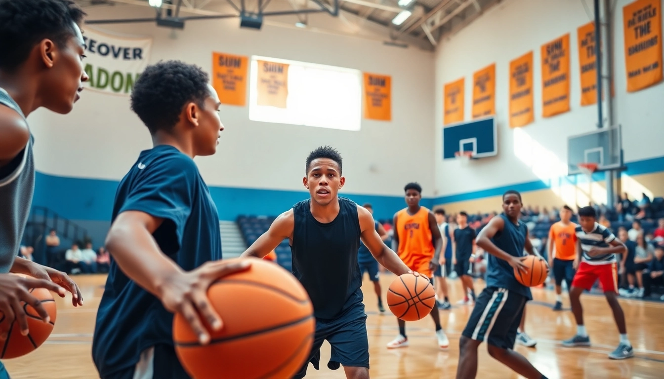 Engaging training at Takeover Basketball Academy with young athletes practicing on the court.