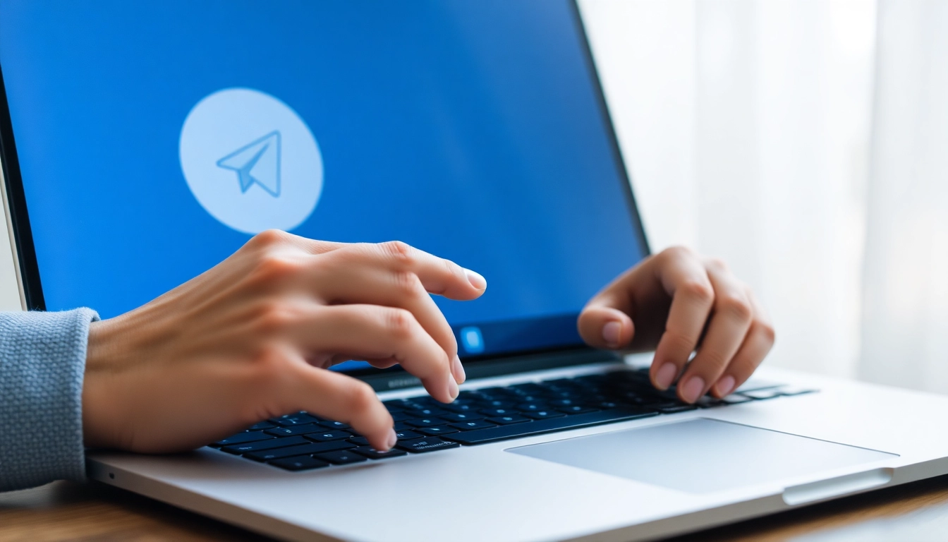 Engage with Telegram電腦版 on a laptop featuring a clear user interface.