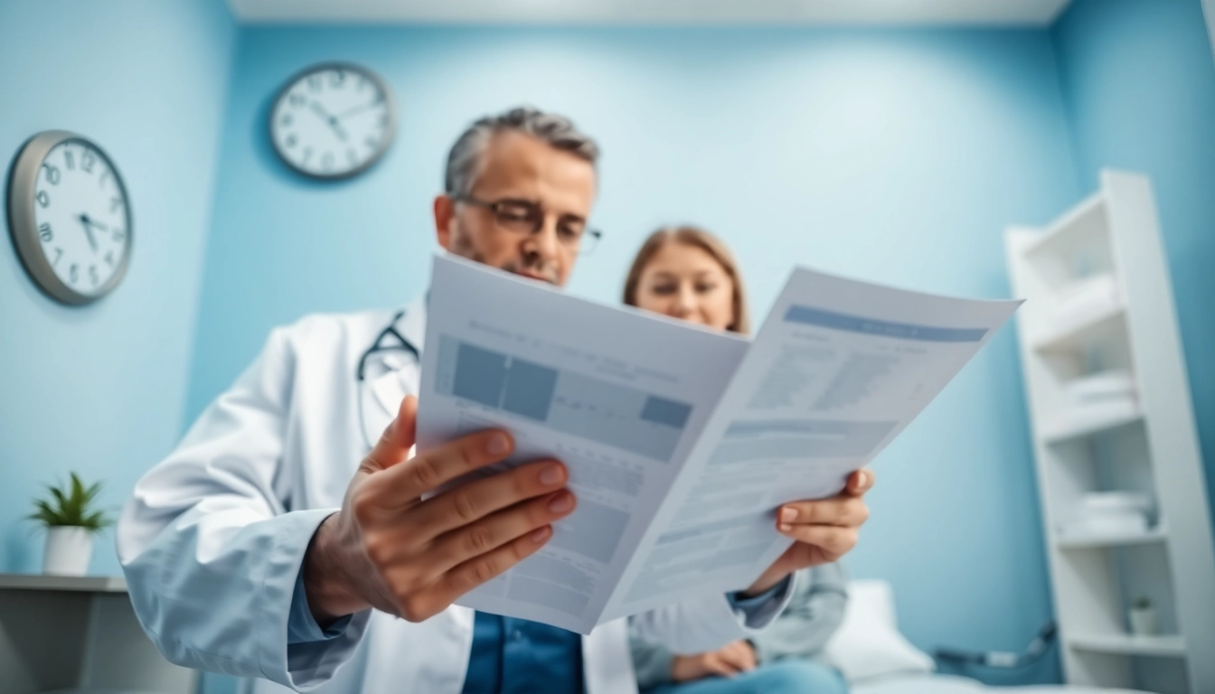 Consultation in sleep medicine Dubai, showcasing a specialist with a patient in a soothing clinic.