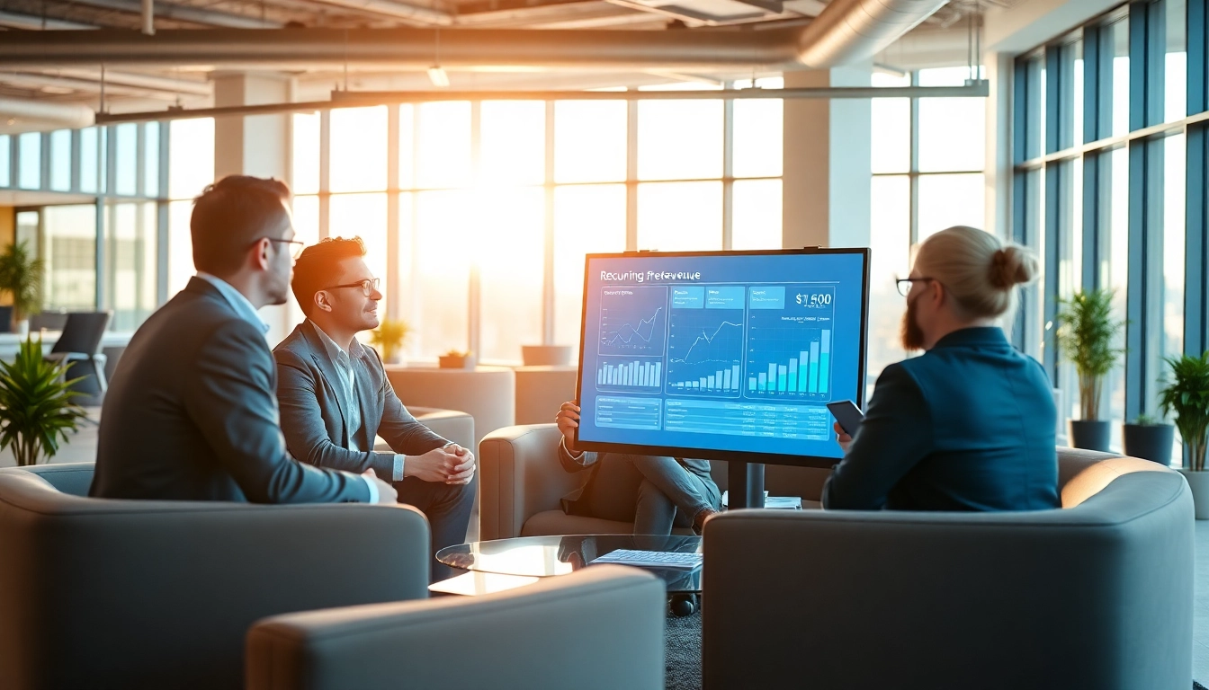 Enhancing Recurring Revenue (Build) through collaborative strategy sessions in a vibrant office setting.