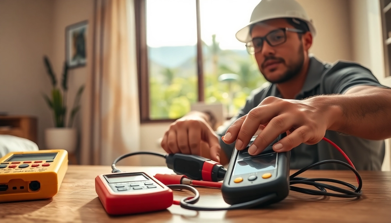 Electrician apprenticeship in Hawaii: Professional apprentice working on residential wiring.