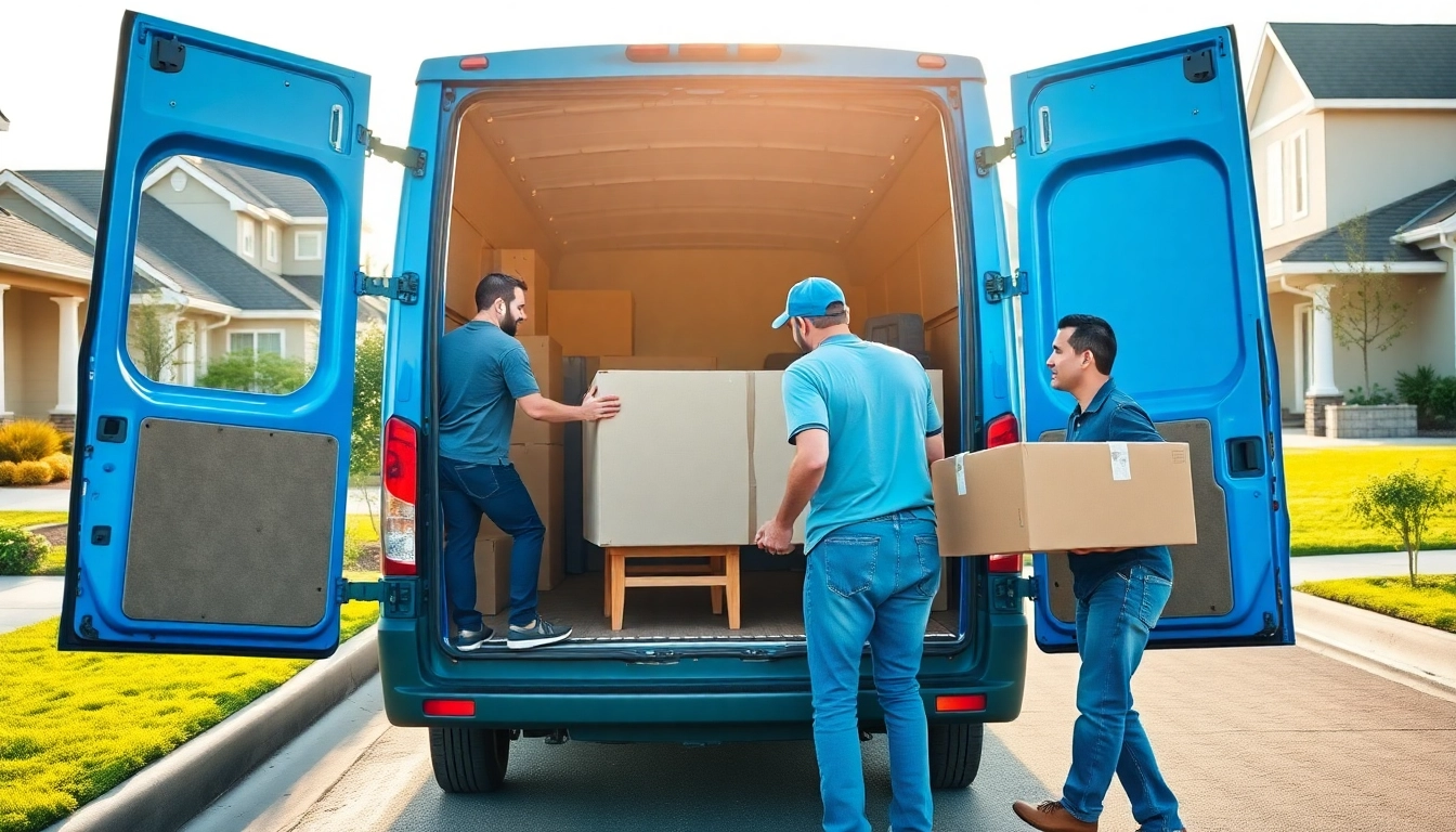 Engaged man and van moving team loading items efficiently for a hassle-free move.