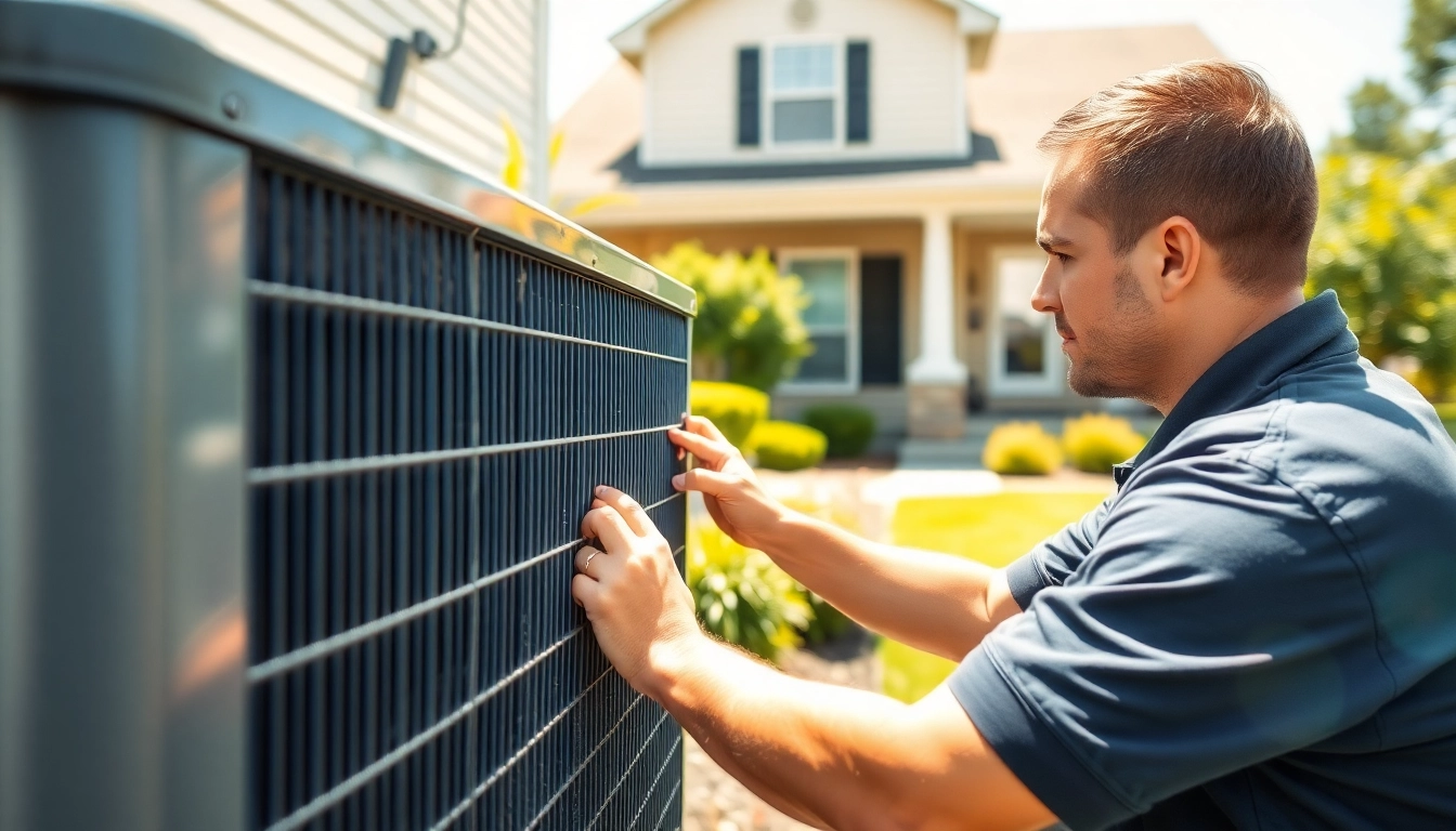 Expert AC repair service in Glendale AZ, showcasing a technician repairing a residential AC unit.
