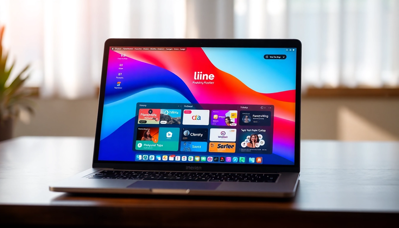 Download the 電腦版line下載 application on a laptop screen with an intuitive interface.