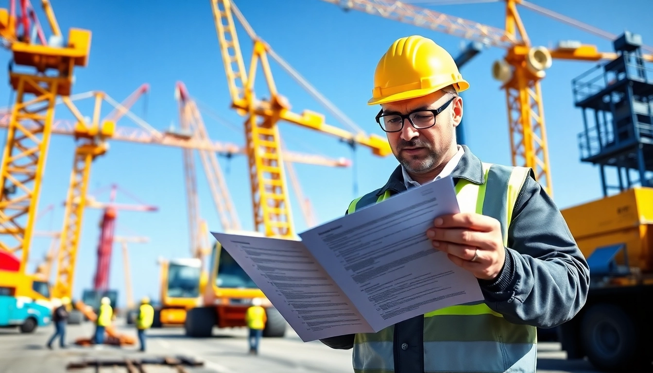 Capture the NVQ Level 4 Crane supervisor answers in a vibrant construction site, highlighting safety and professionalism.