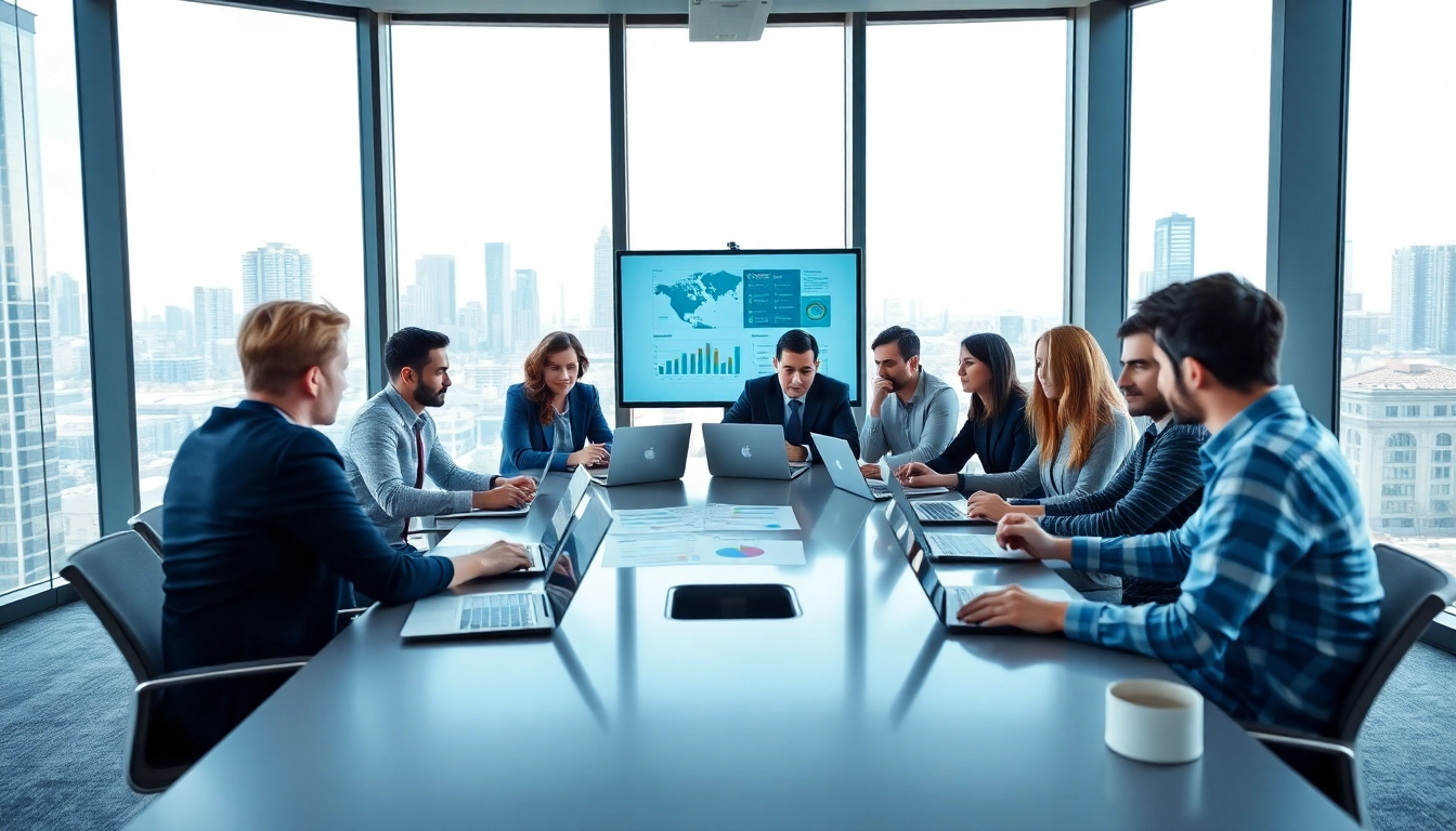 Analyze competitive intelligence insights during a professional team meeting around a conference table.