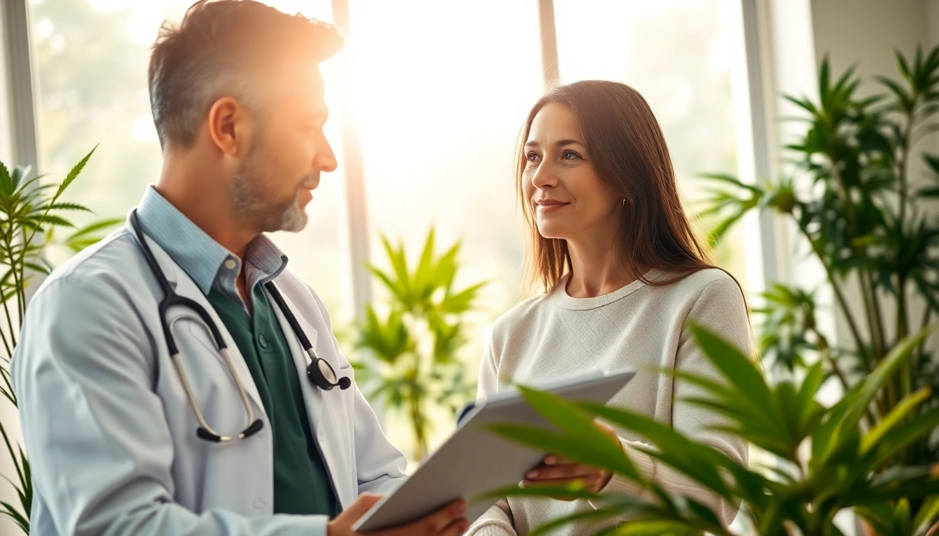 Consultation for an Ohio medical marijuana card with a patient and healthcare provider in a warm clinic.