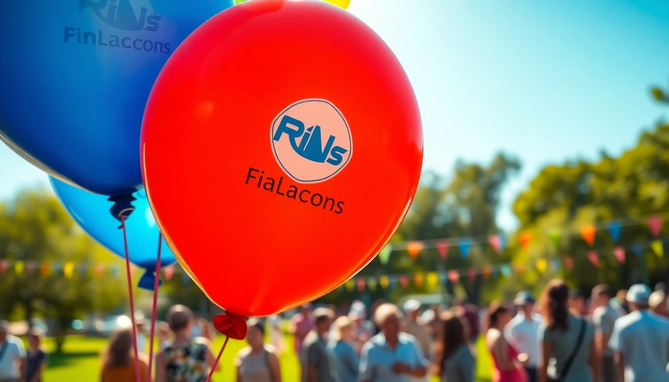 Promote your brand with attractive print balloons with your logo at a festive event.