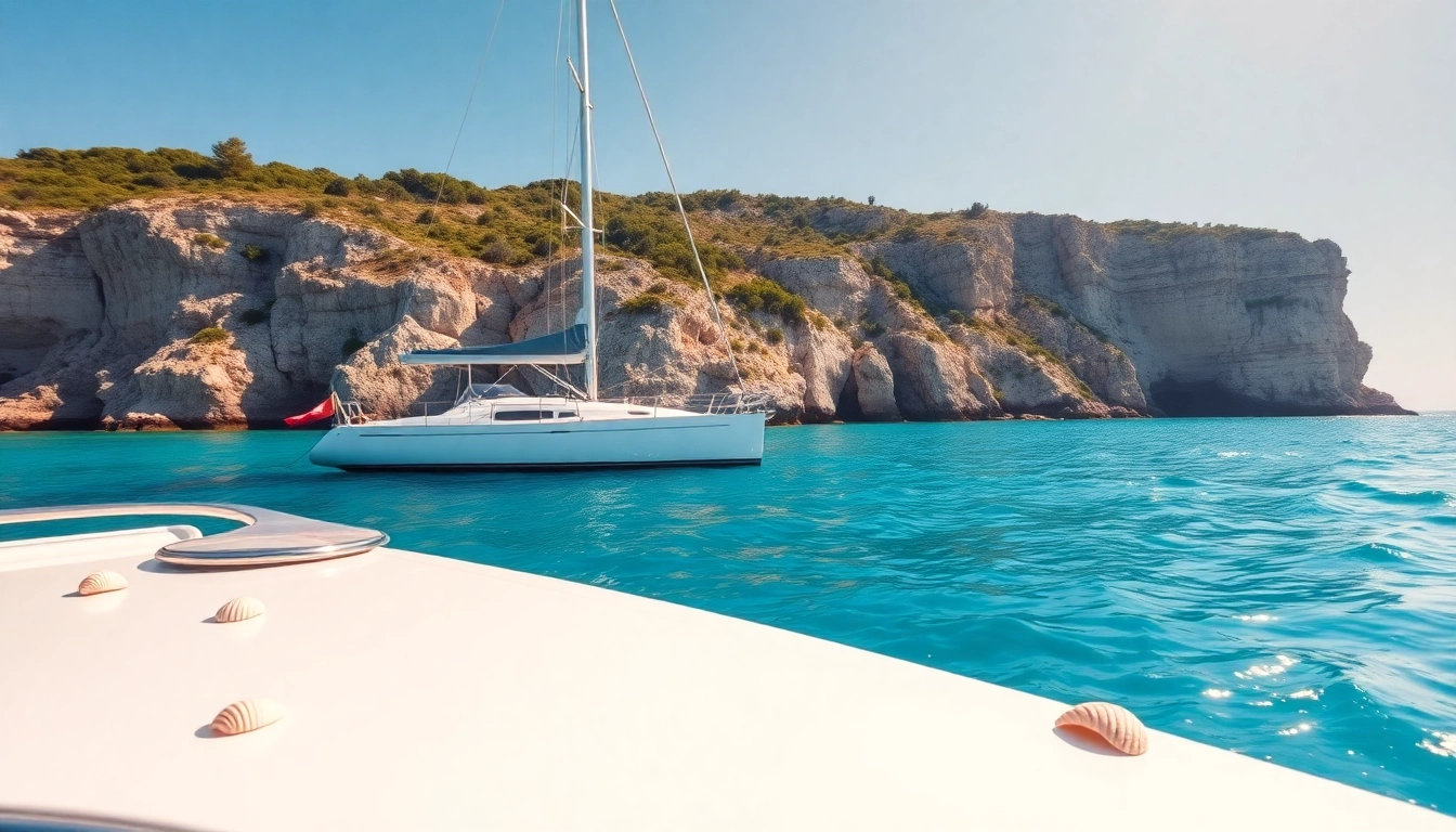 Experience boat hire malta with a stunning yacht sailing over clear blue waters.