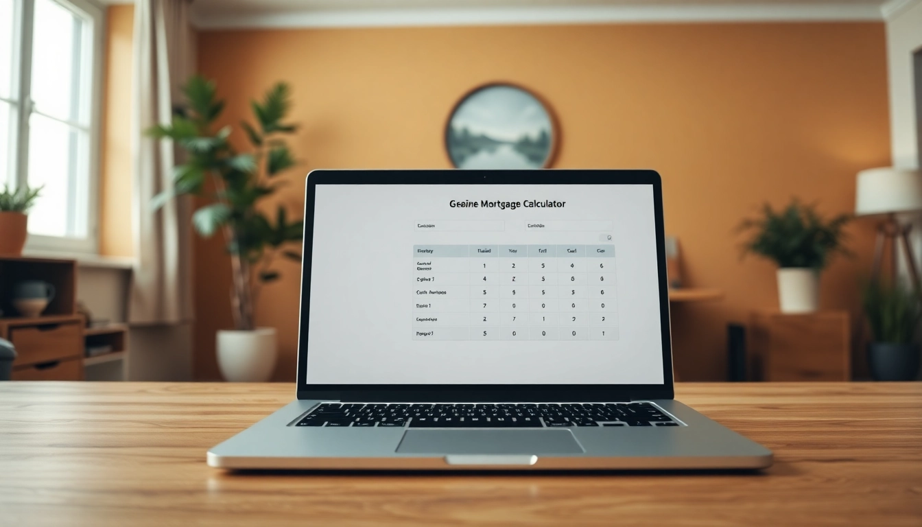 Engaging view of the BC Mortgage Calculator displayed on a laptop in a cozy home office setting.