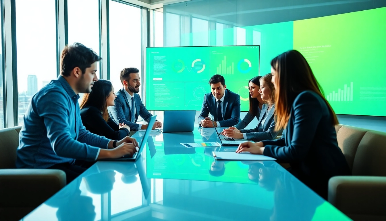 Analyze competitive intelligence data collaboratively in a modern office setting.