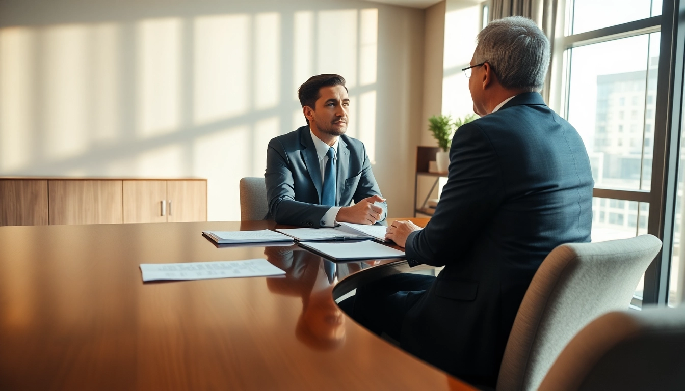 Engaged Chicago personal injury attorney consulting with a client in a law office.