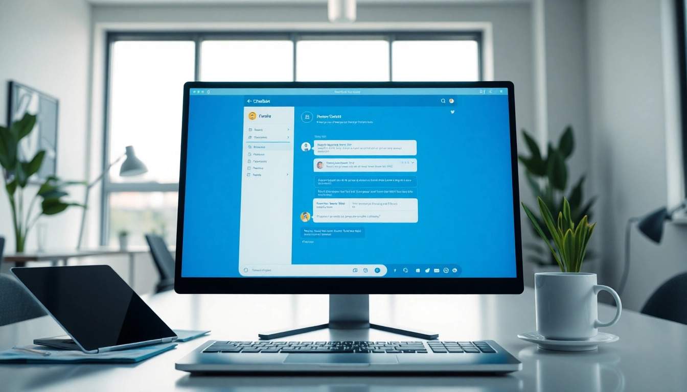 Interactive website chatbot displayed on a sleek desktop with user-friendly design.