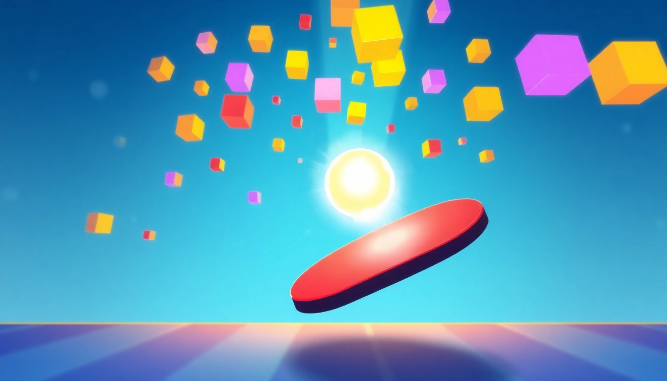 Engage with block breaker de google as a paddle strikes colorful blocks in a vibrant game scene.