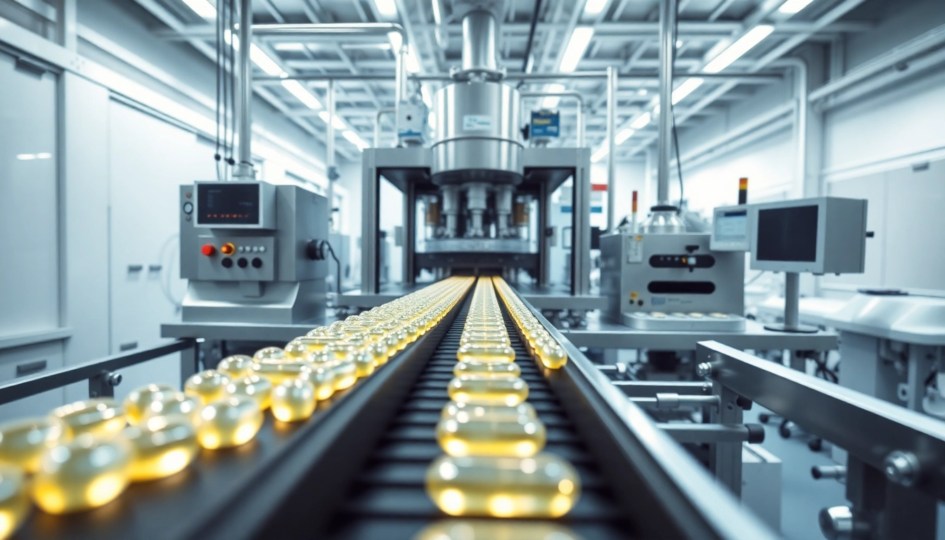 Softgel Manufacturer USA's production line showcasing advanced machinery and quality control