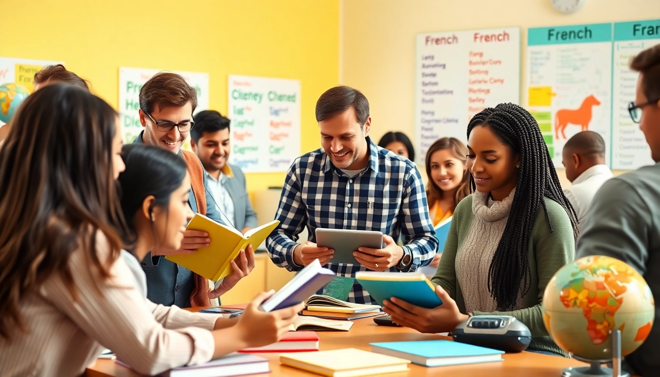 Apprenez le français avec une ambiance d'apprentissage dynamique et engageante.