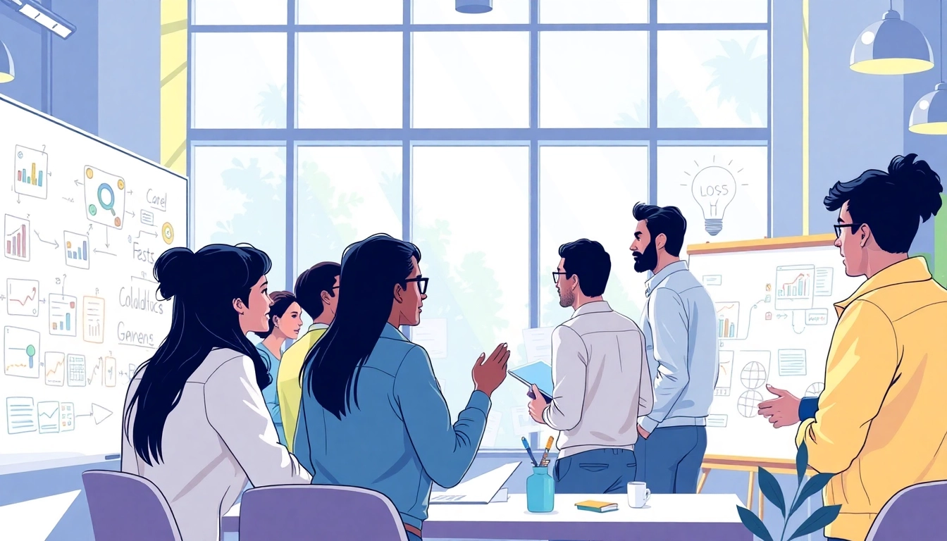 Launchsuccessfulstartup featuring diverse entrepreneurs collaborating in a modern workspace.