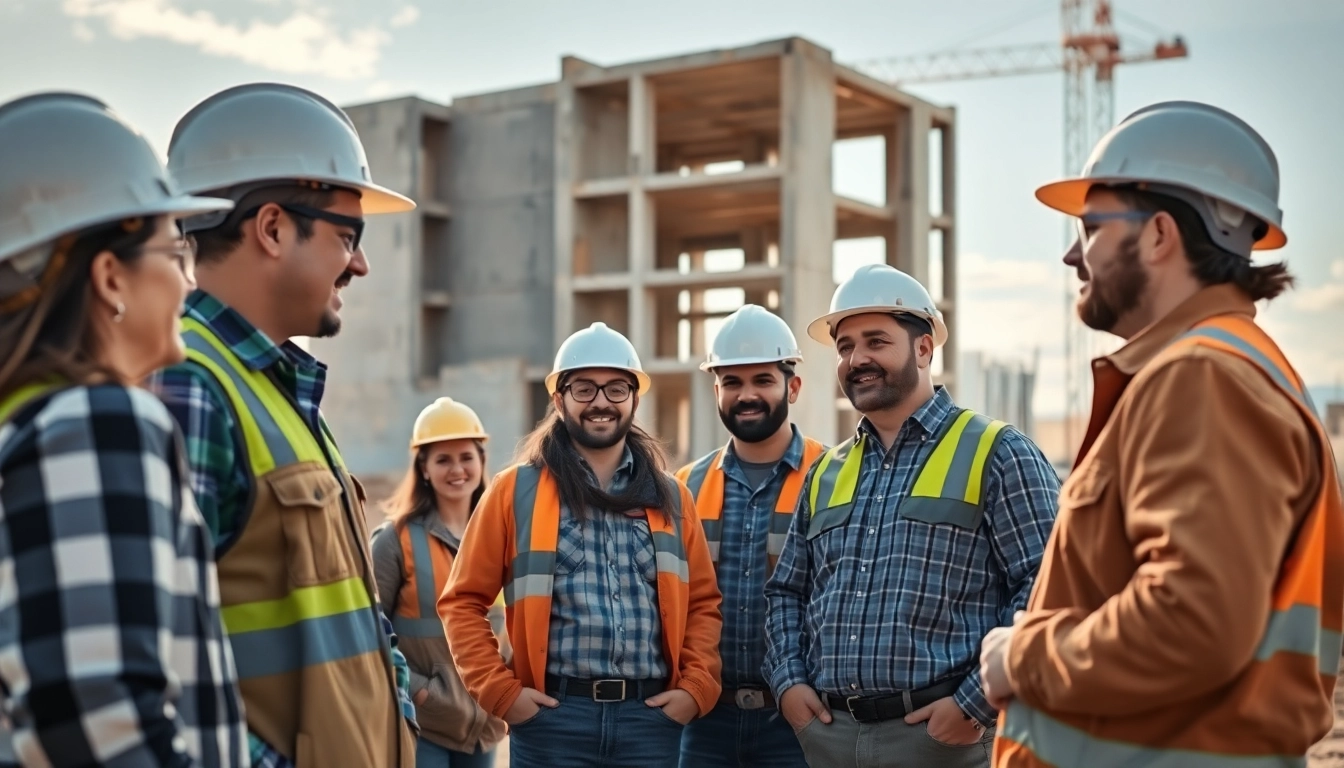 Engage with the construction association wyoming by witnessing professionals collaborating on a building project.