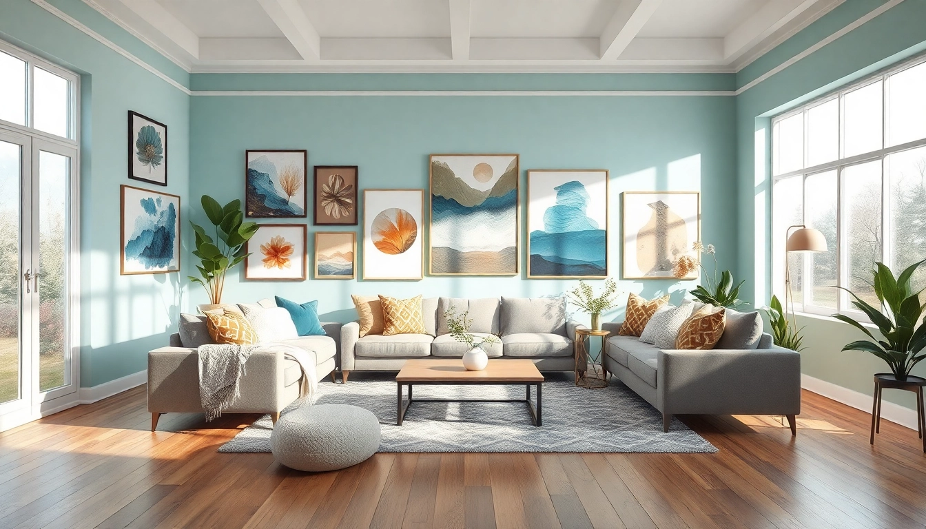 Explore engaging wall art ideas displayed in a beautifully decorated living room, featuring various artistic styles.