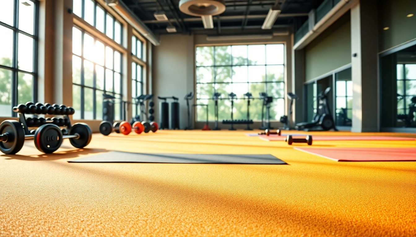 Comparar Pisos para gym precios para un gimnasio moderno con piso de goma resistente.