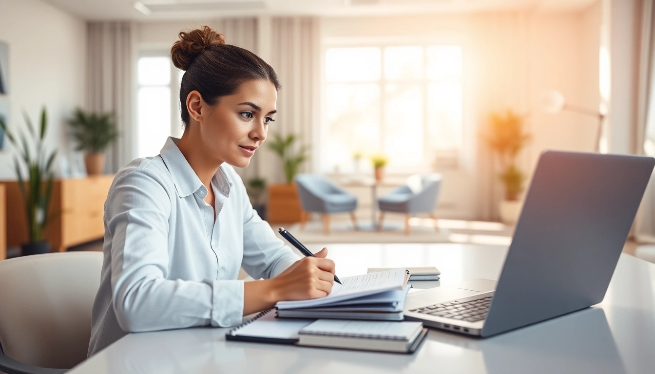 Prepare effectively for the NCMHCE Practice exam with a focused study session in a modern office.