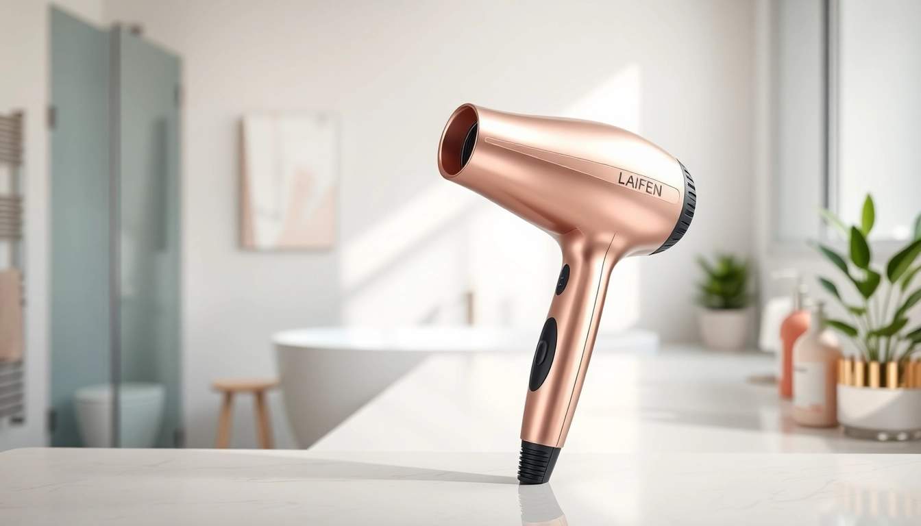 Experience the sleek design of Laifen hair dryer showcasing advanced features for styling.
