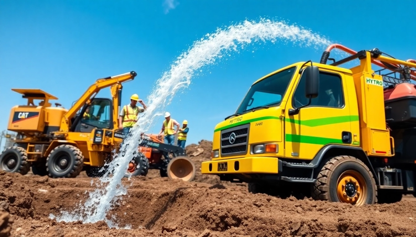 Hydro excavation north carolina service in action with professional equipment excavating soil safely.