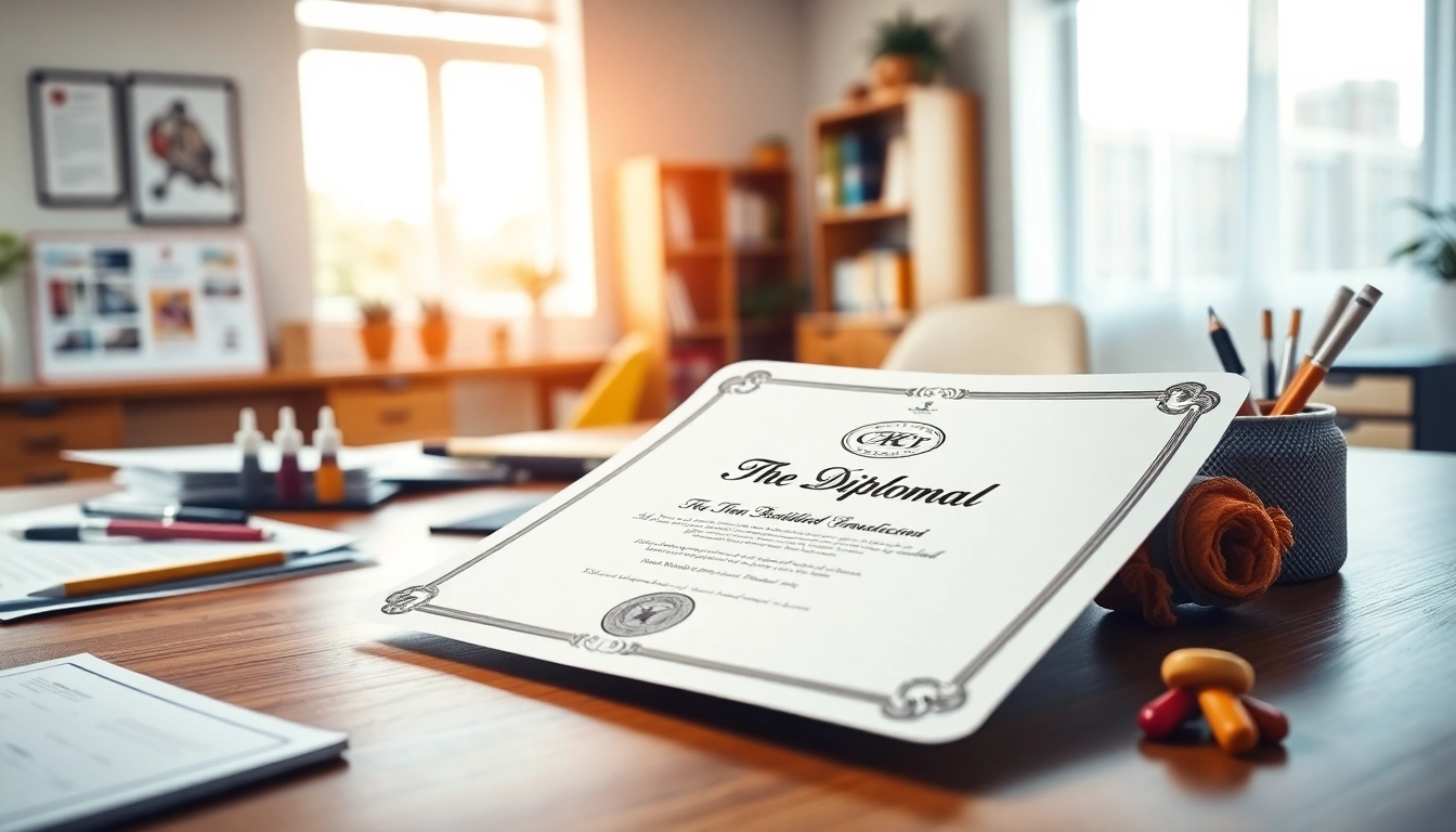 Order a high-quality fake diploma from a professional design studio showcasing diploma designs.