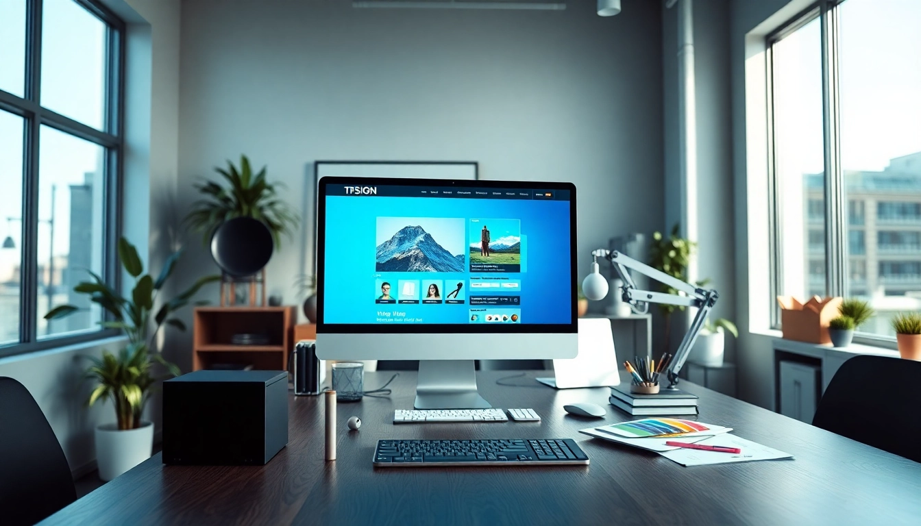 Creating an engaging website design mockup in a vibrant office environment.