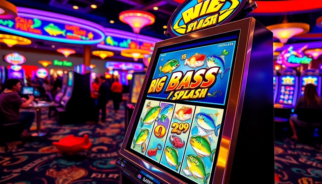 Play the Big bass splash not on gamstop slot machine with vibrant graphics and exciting atmosphere.