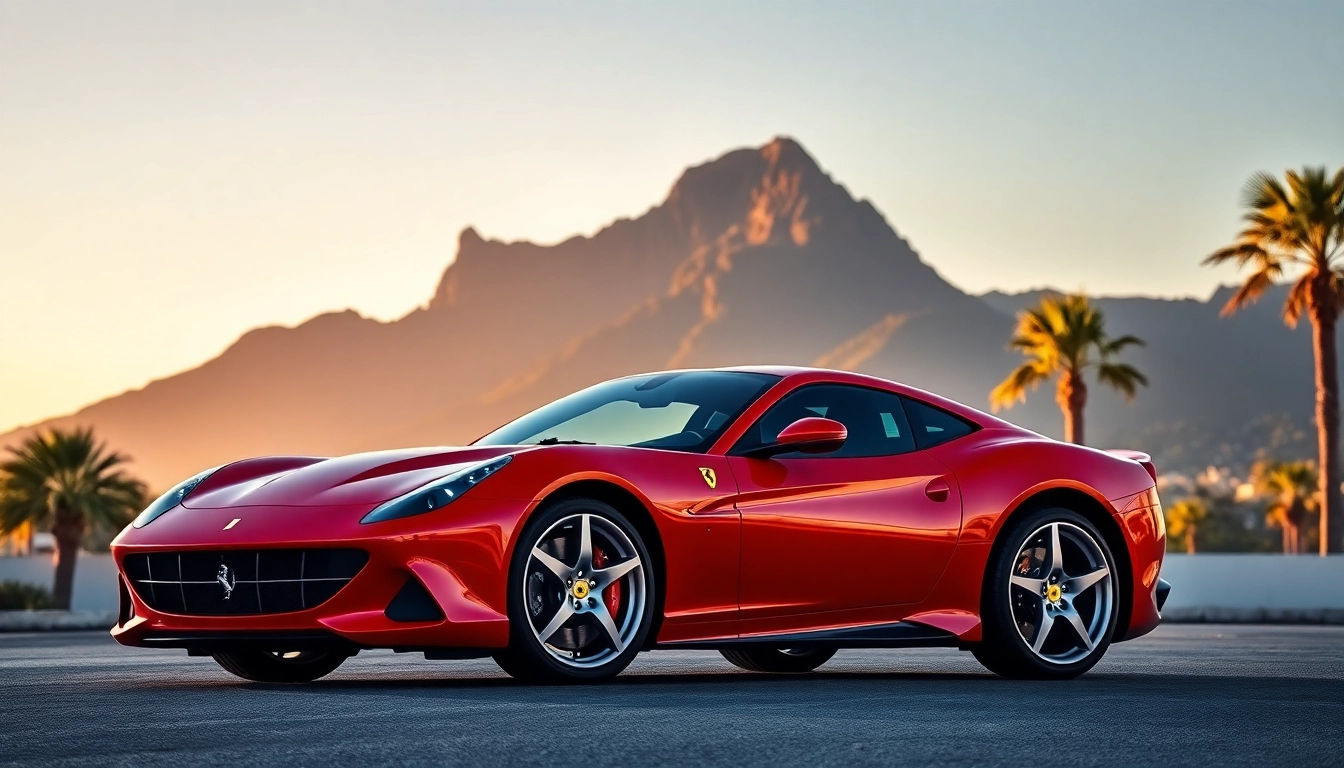Admire a luxurious Used Ferrari Cape Town showcased against the stunning backdrop of Table Mountain.