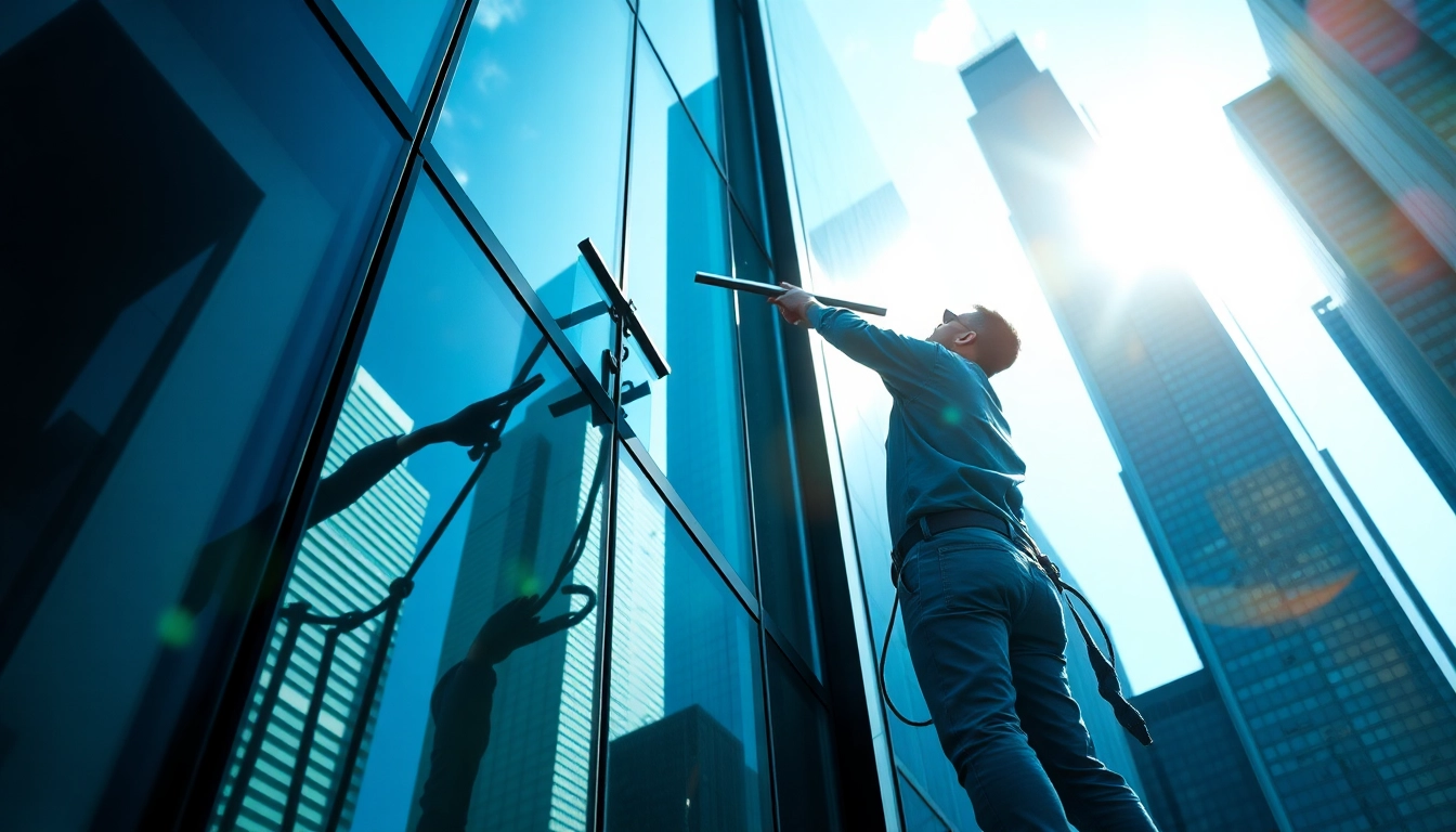 Enhance your view with expert window cleaning displayed in a professional, high-rise setting.