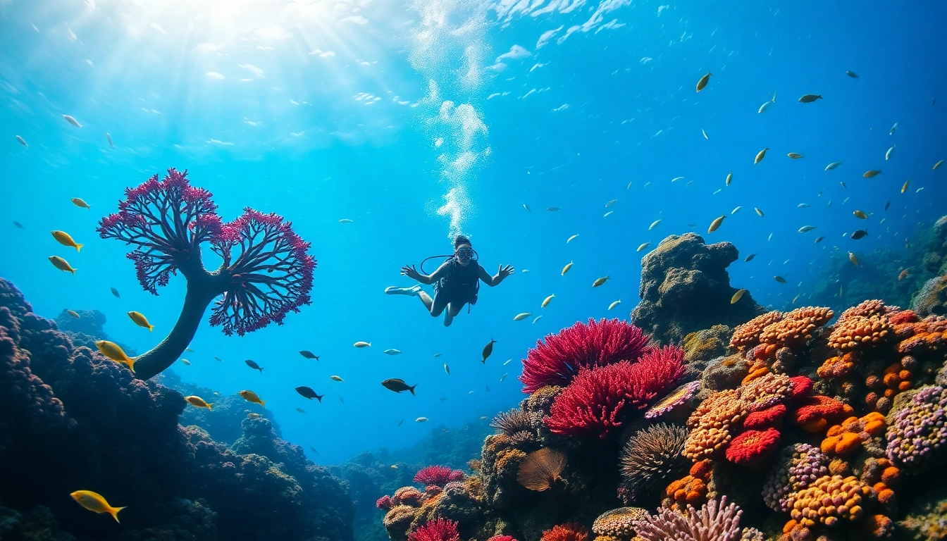 Diver exploring the vibrant coral reefs while Bali Diving.